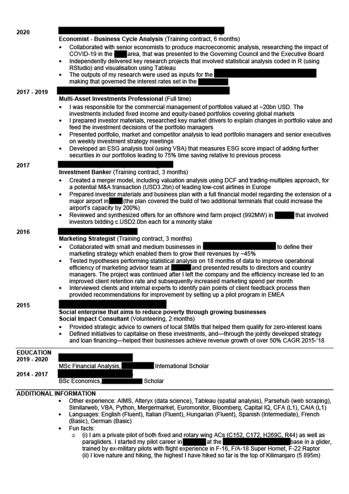 McKinsey resume example 2