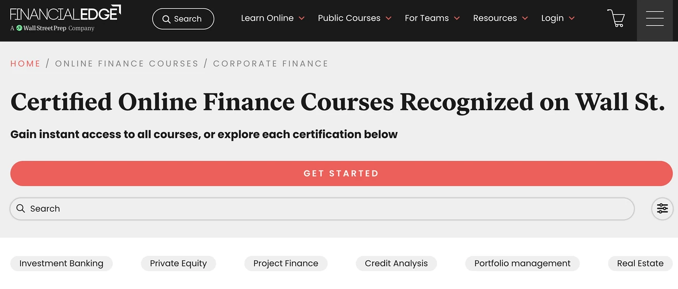 Financial Edge Certified Online Finance Courses