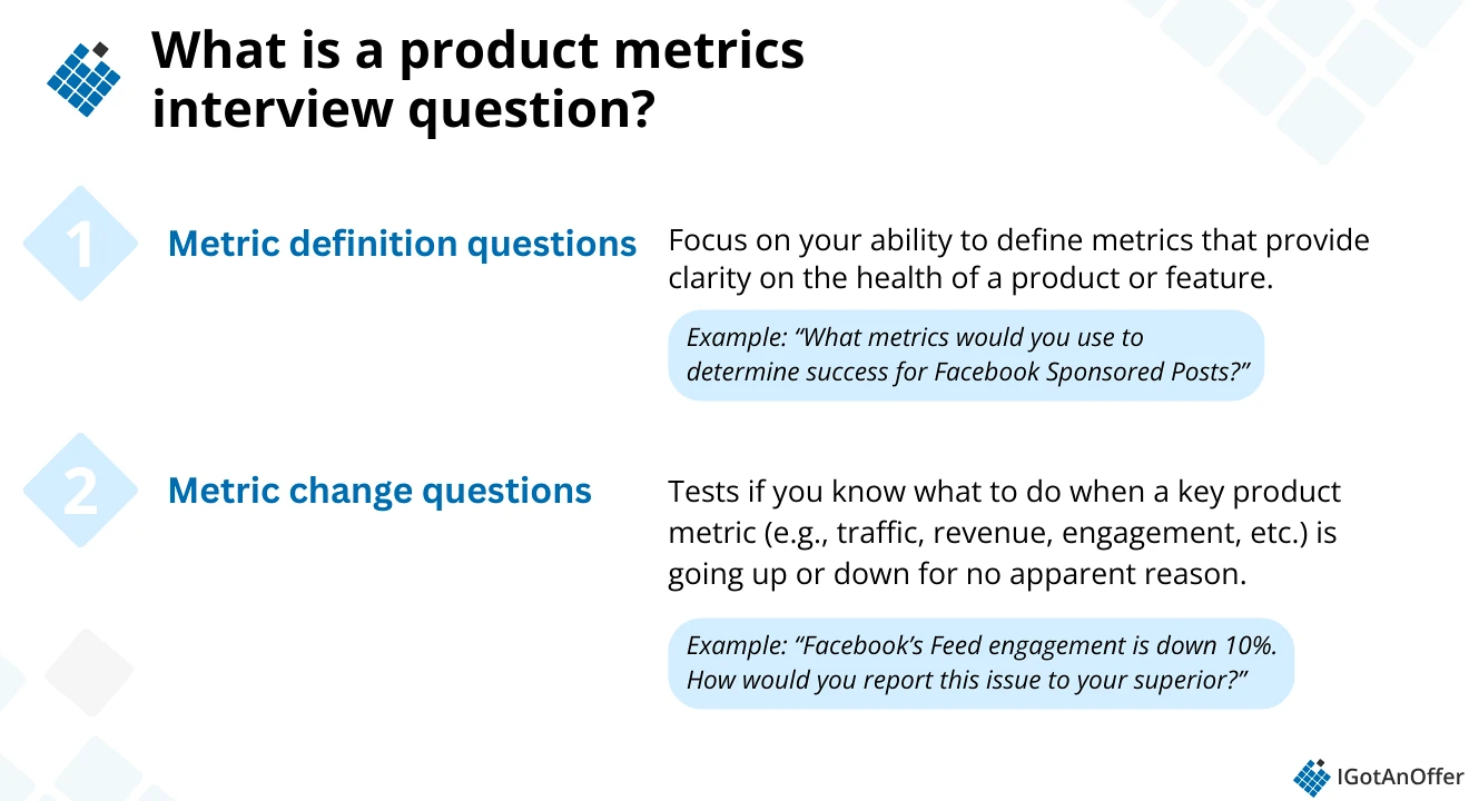 IMAGE: What is a product metrics  interview question?