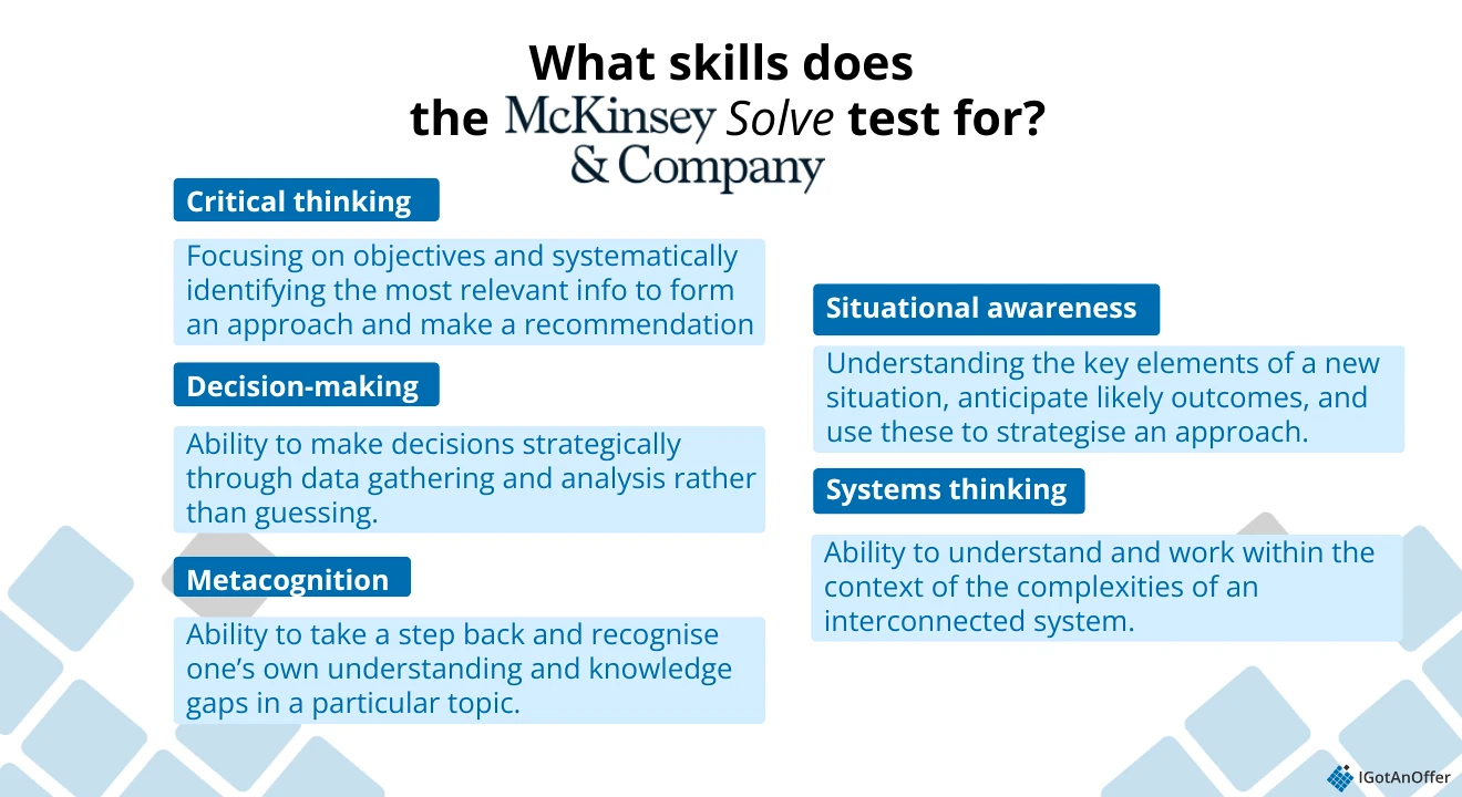 McKinsey Solve skills
