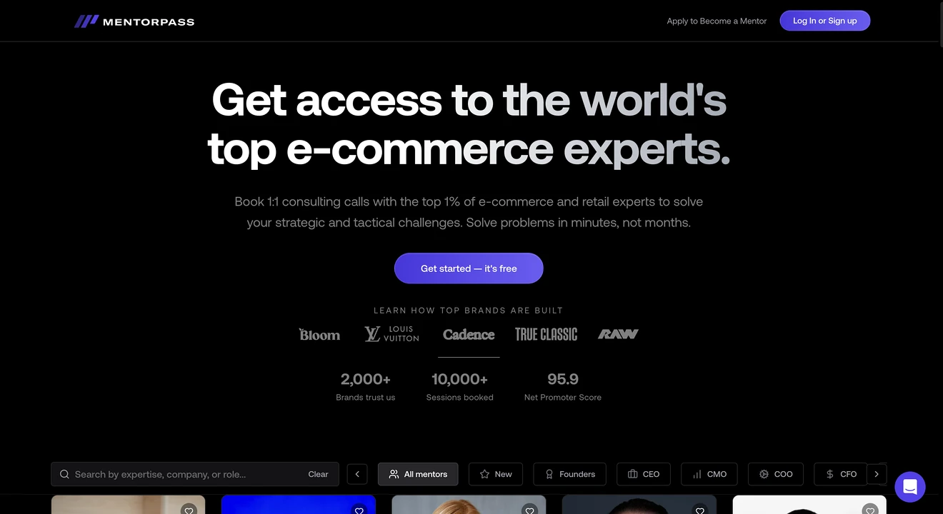 mentorpass home page