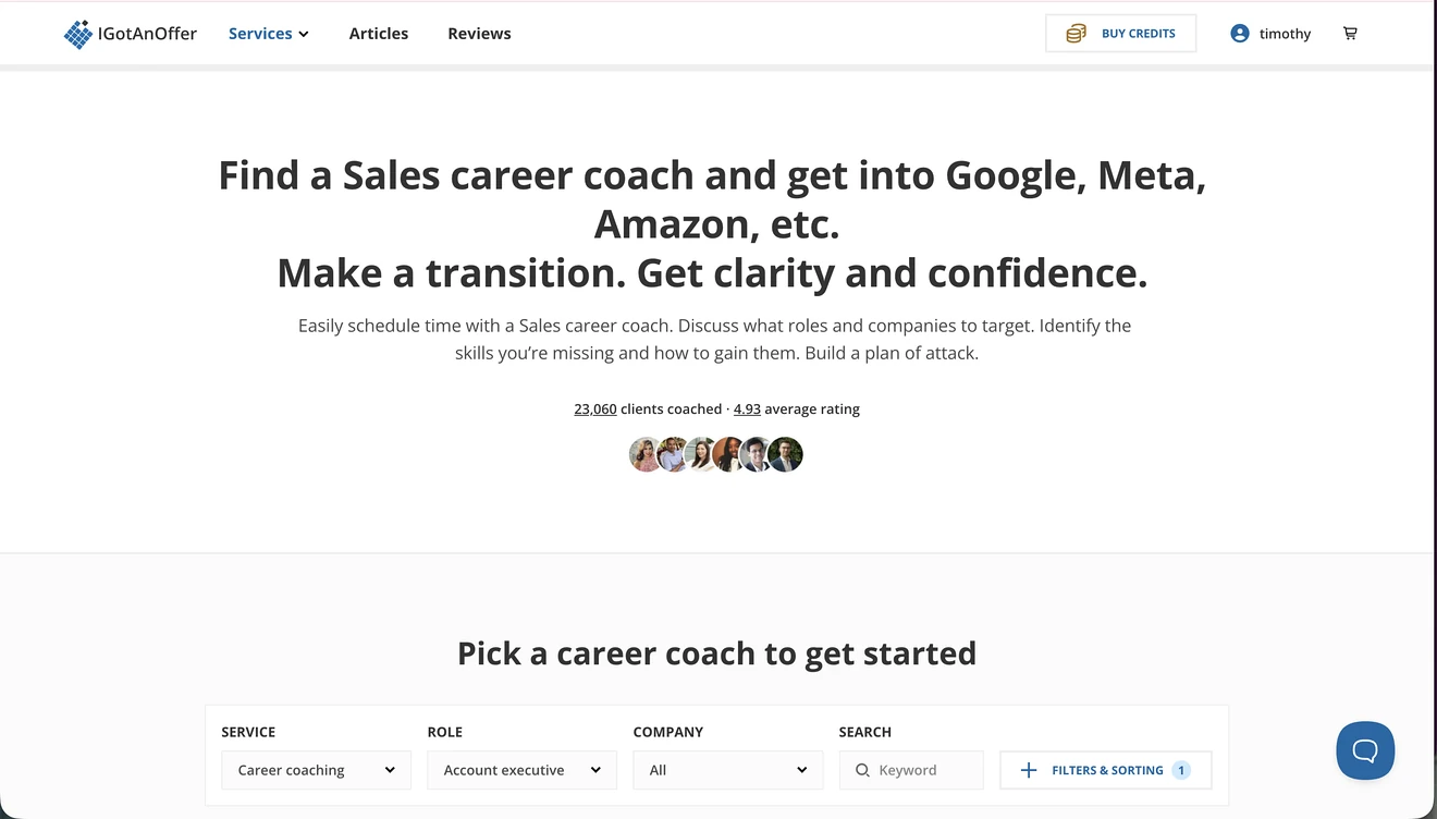 igotanoffer sales career homepage