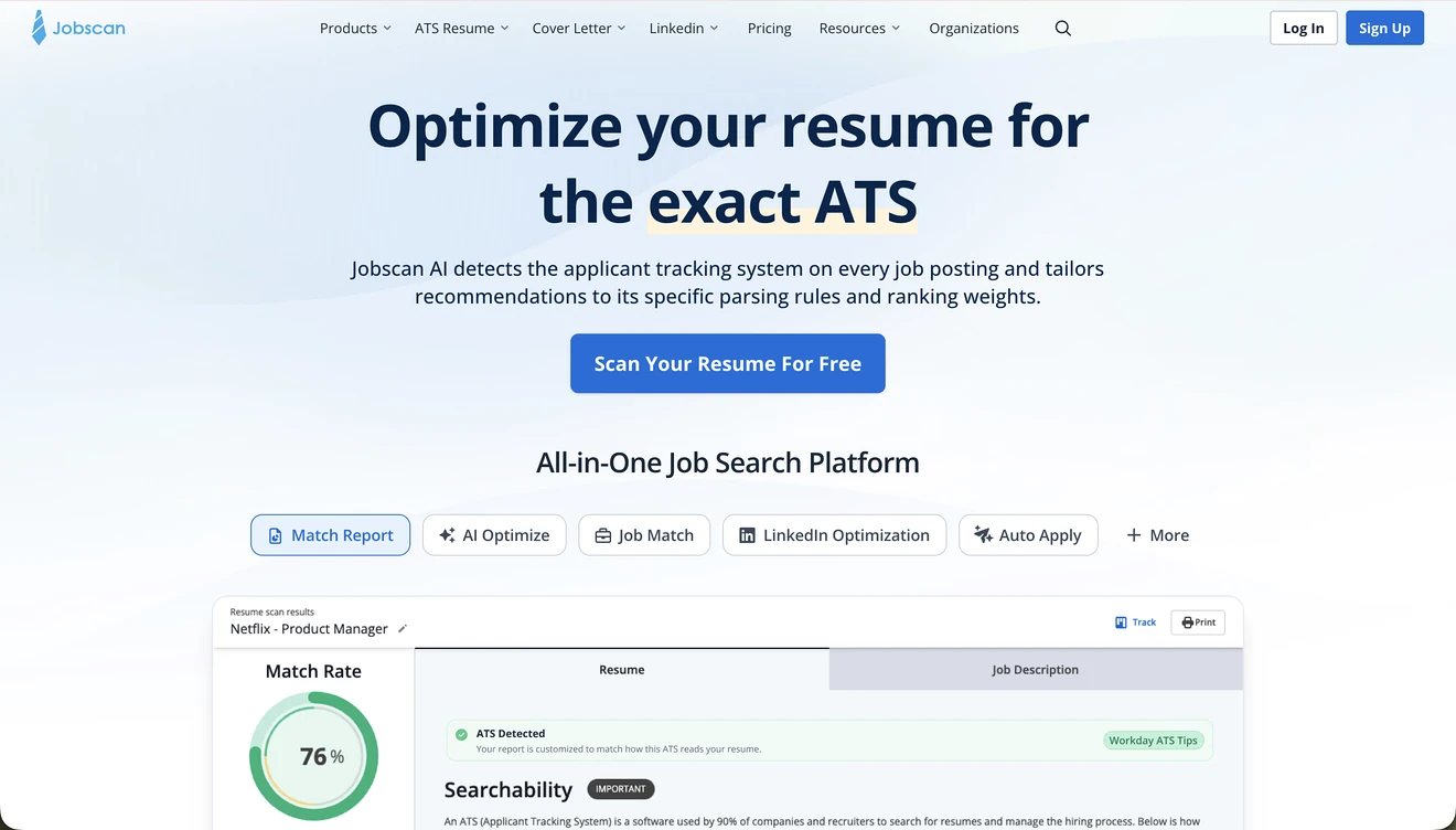 jobscan homepage