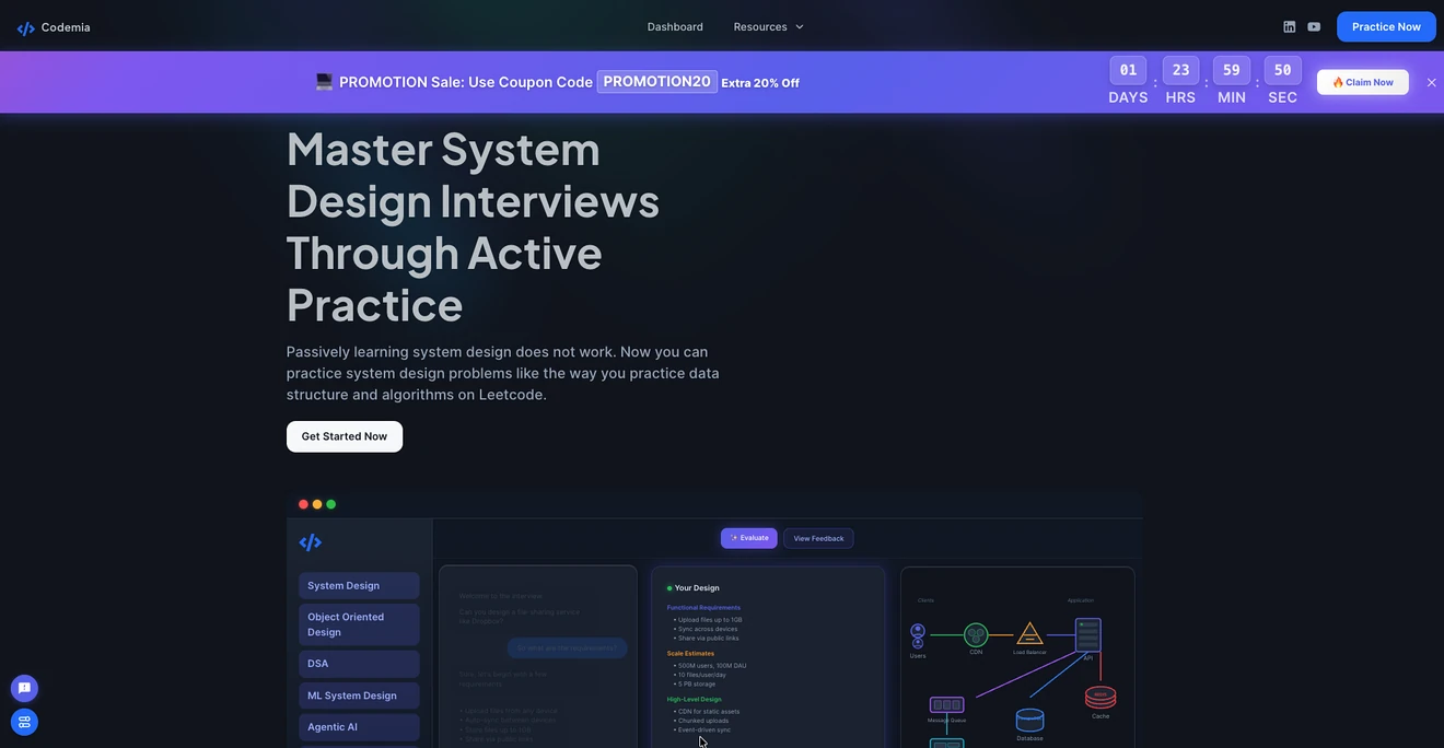 Codemia landing page