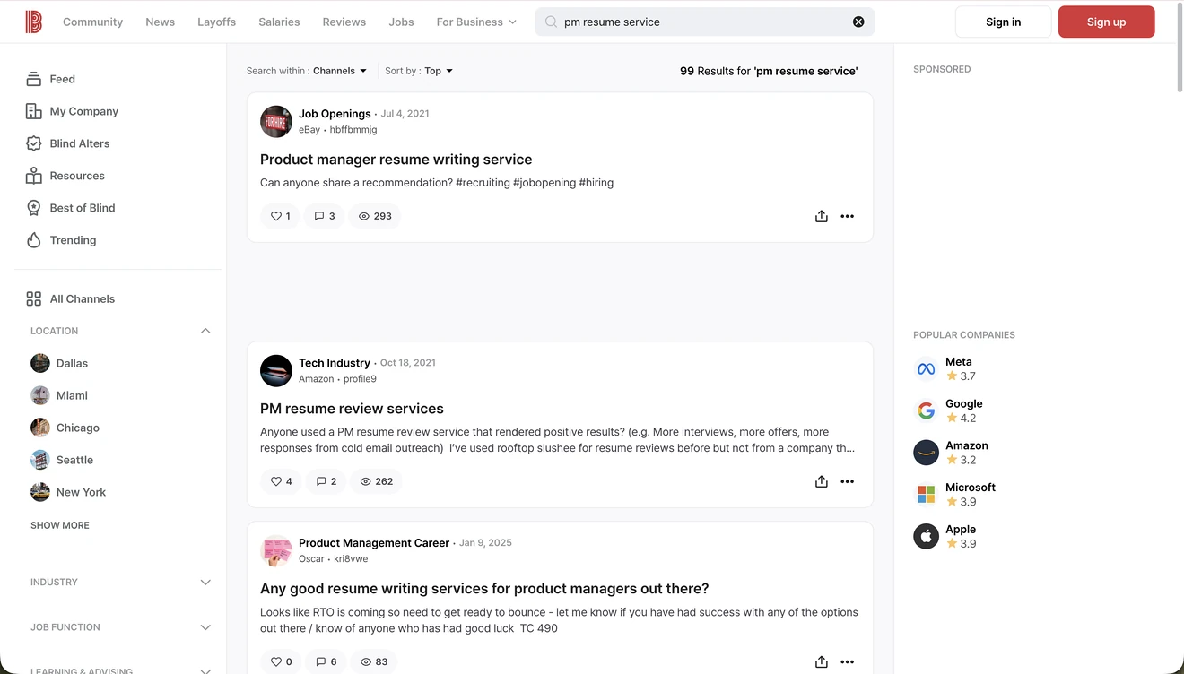 blind pm query page