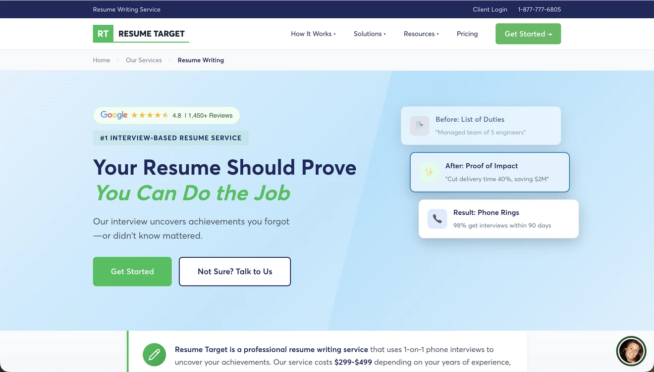 resume target homepage