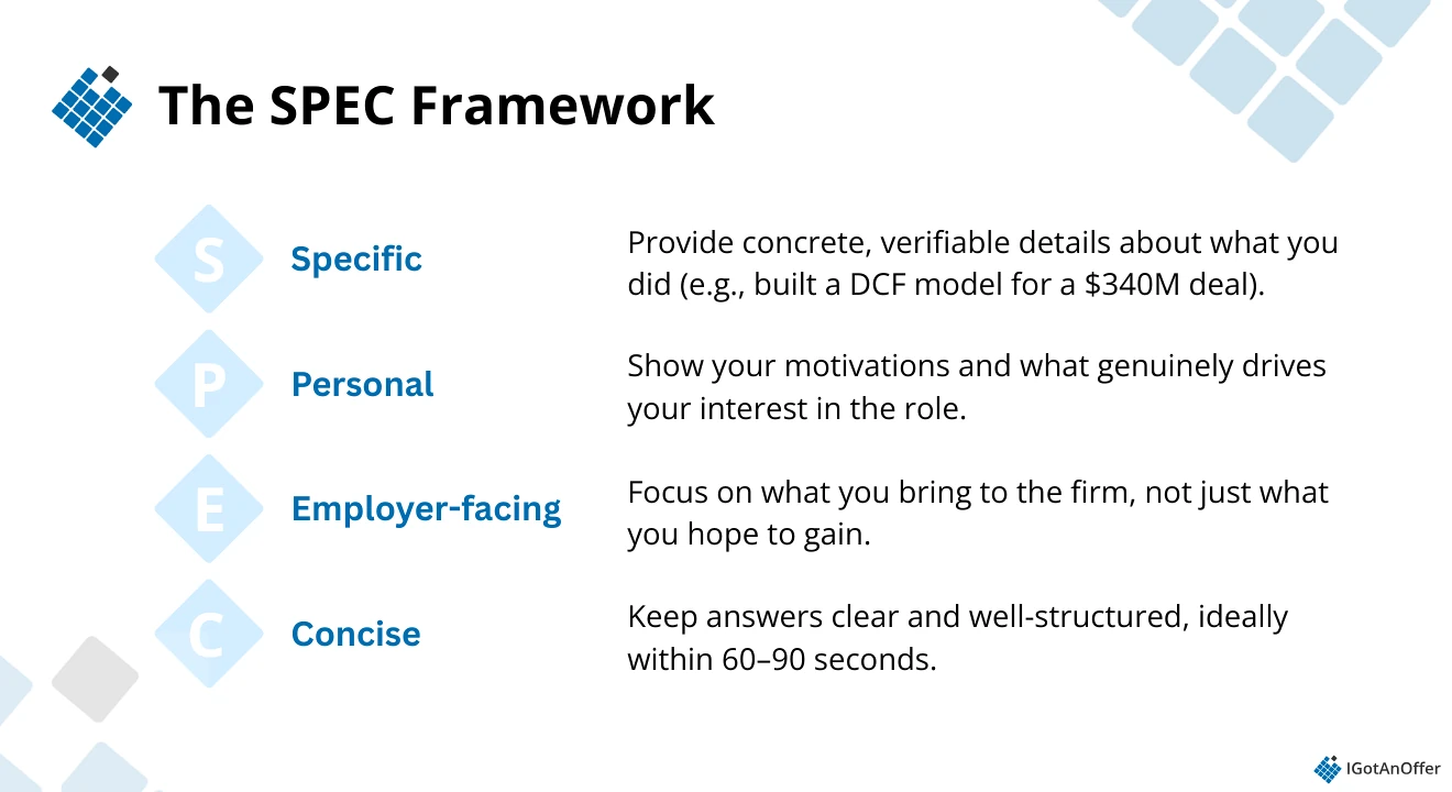 The SPEC Answer Framework