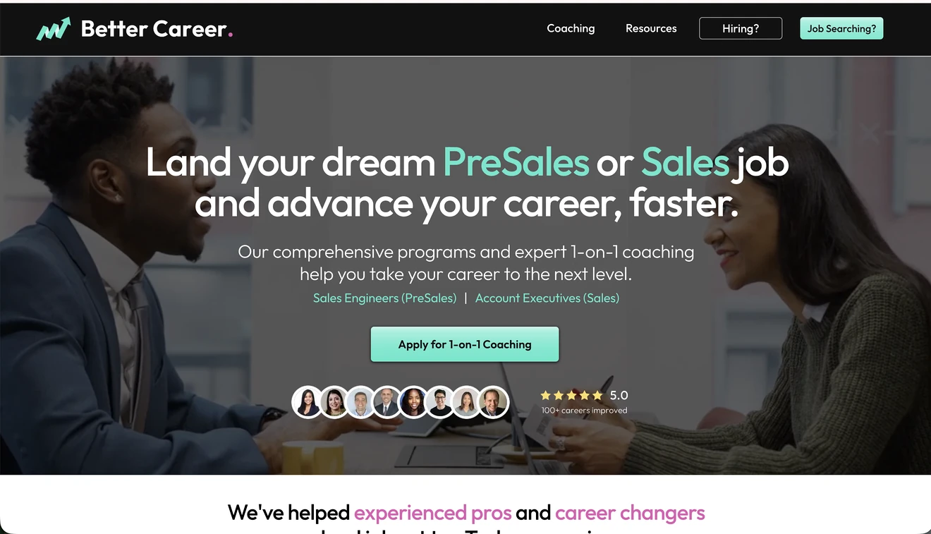 Better Career home page