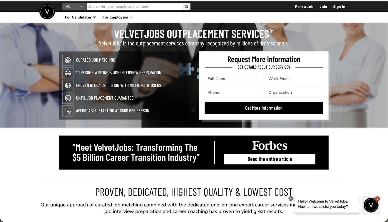 velvetjobs outplacement home