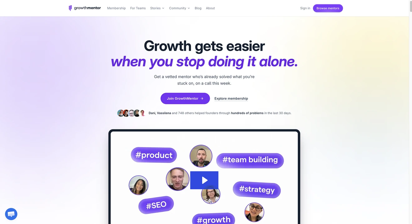 Growthmentor home page