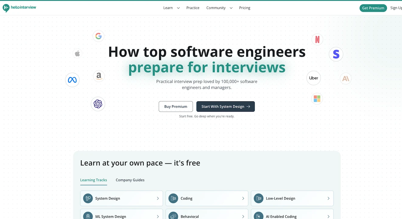 Hello Interview homepage