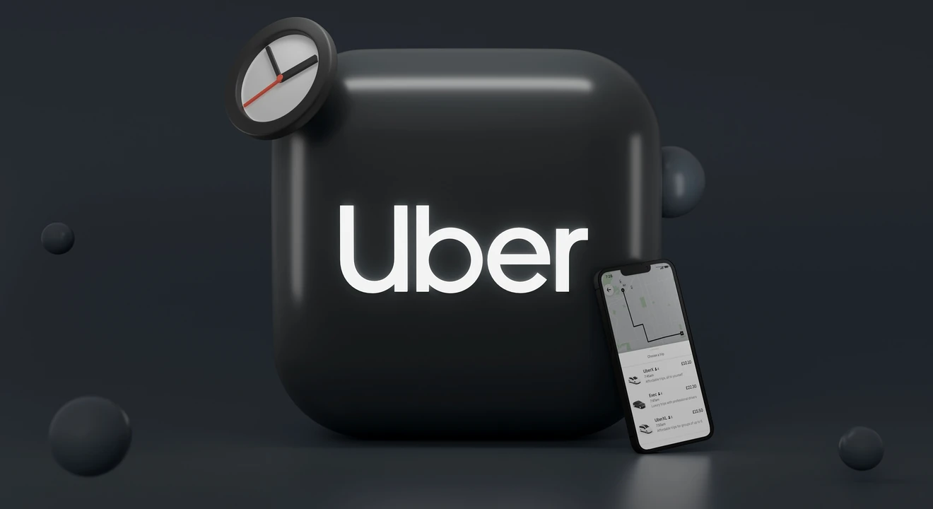 Uber logo on a square box
