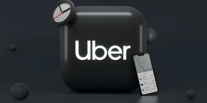 Uber logo on a square box