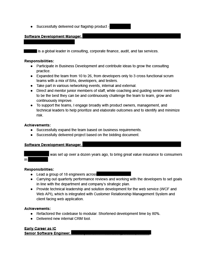 Meta EM resume example 4
